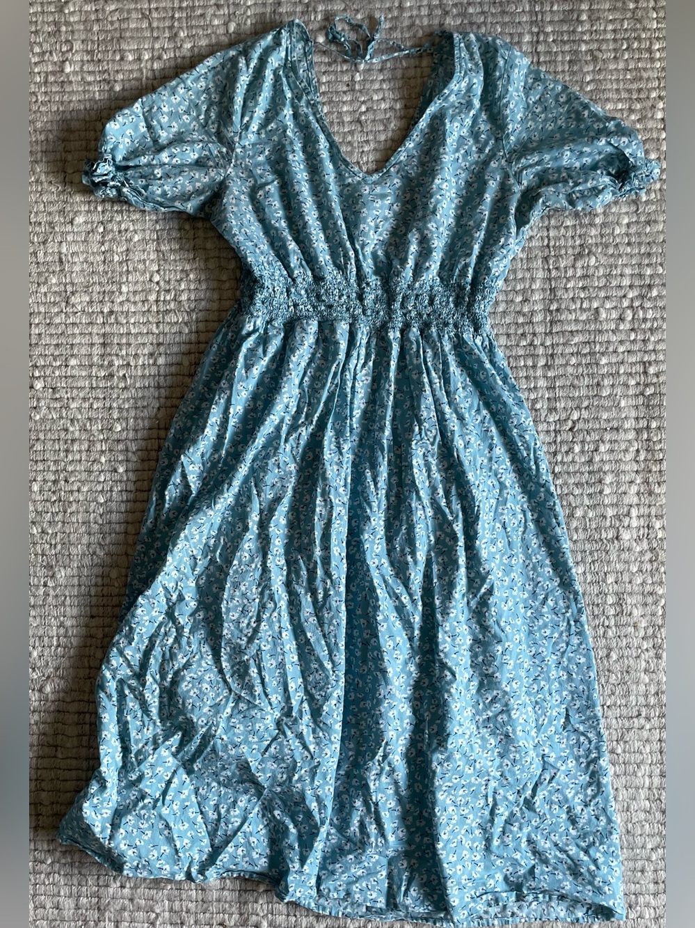 Light Blue Floral Midi Dress